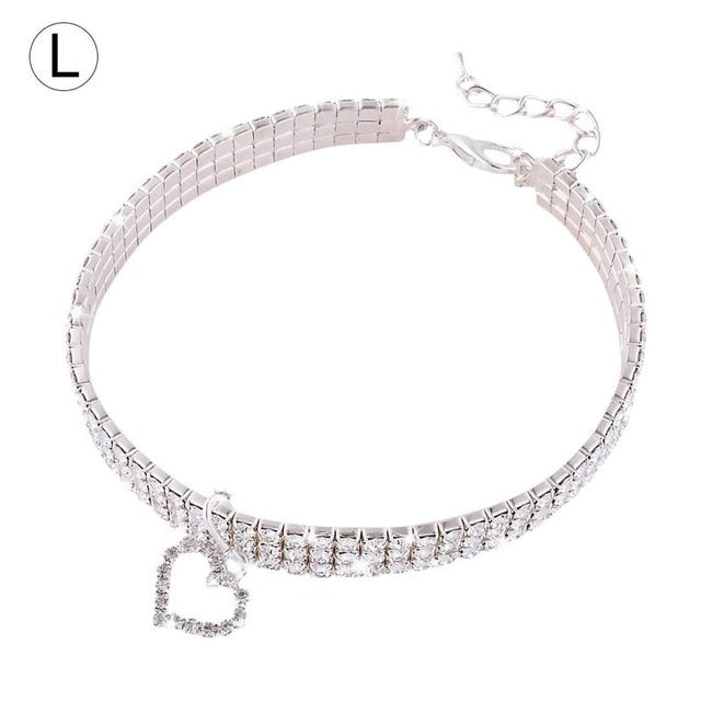Cat Collar Baby Puppies Dog Safety Elastic Adjustable With Diamante Rhinestone Material Necklace Dog Accessories